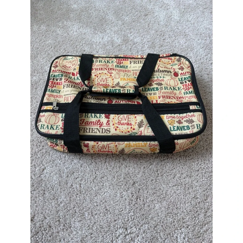 New Unused Autumn Insulated Casserole Carrier 9x13 Fall Thanksgiving Thermal Bag